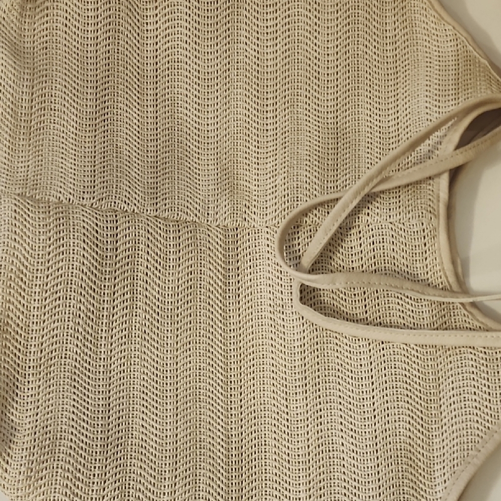 Street Level Cream Shoulder Tote with Gold Logo Plate